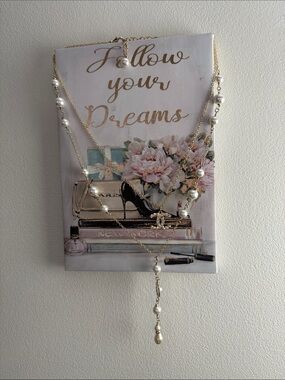 CHANEL Gold and White 'Follow Your Dreams' Decorative Wall Art